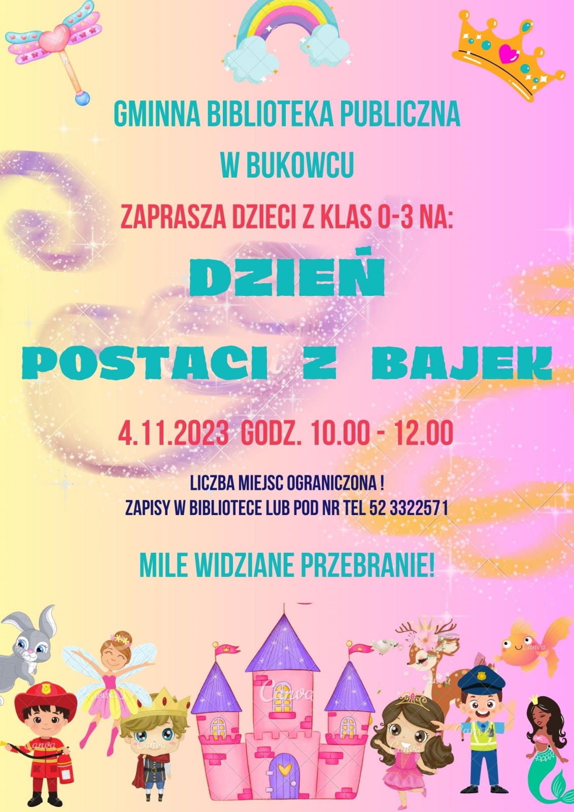 Dzień postaci z bajek - plakat