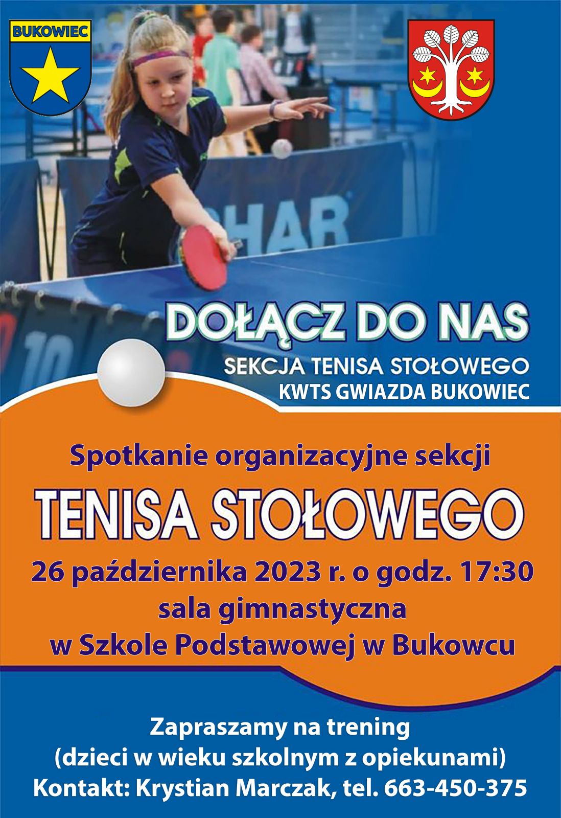 Nabór do seksji tenisa stołowego - plakat