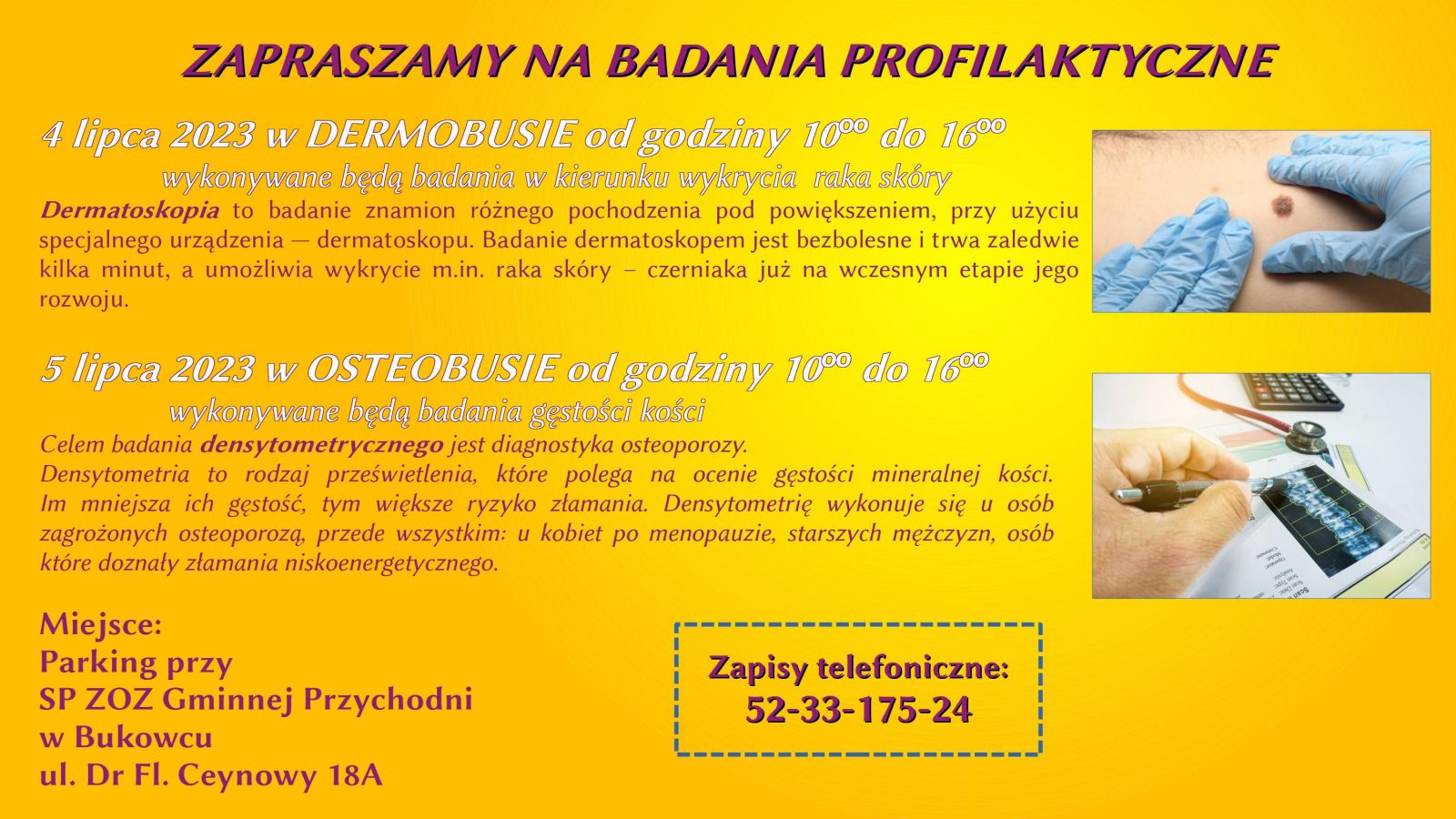 Badania profilaktyczne - plakat