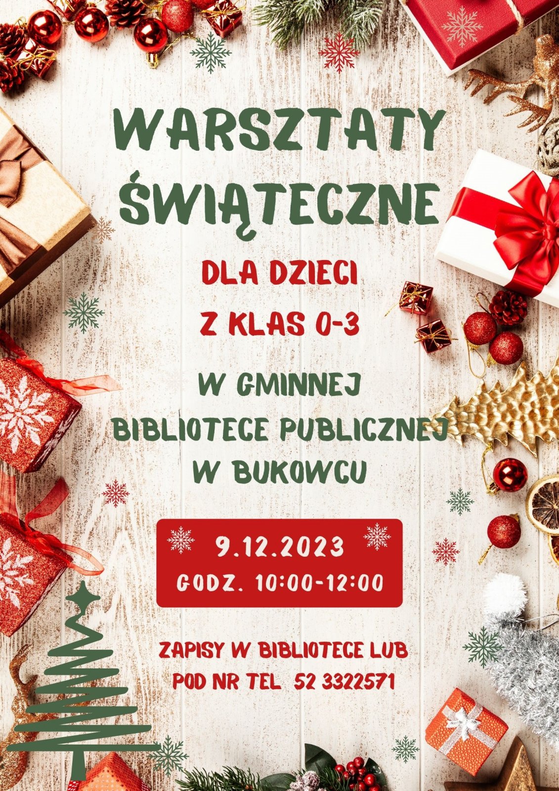 Warsztaty świąteczne - plakat