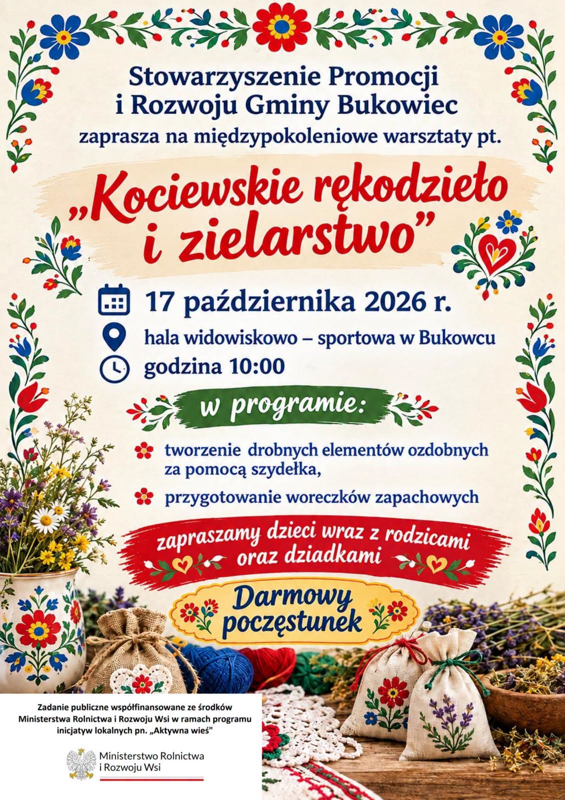 Warszaty Kociewskie rękodzieło i zeilarstwo - plakat