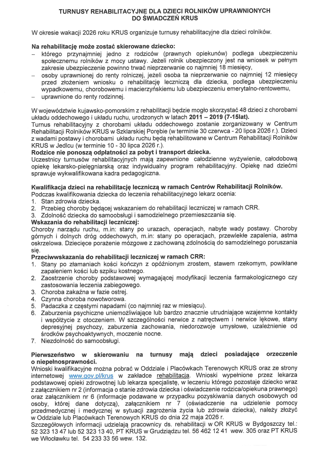 Turnusy rehabilitacyjne