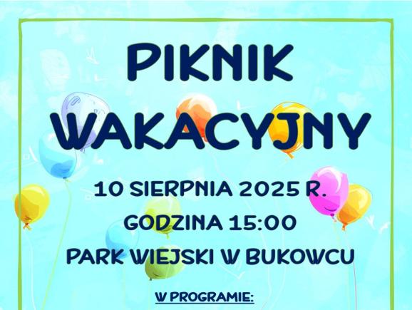 Piknik wakacyjny - plakat