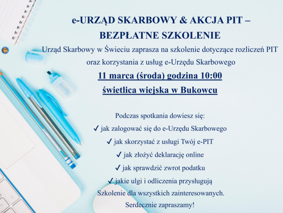 e-Urząd skarbowy & akcja PIT – bezpłatne szkolenia