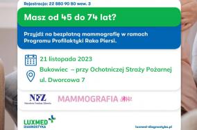 Bezpłatna mammografia -plakat