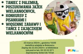 Spotkanie z wielkanocnym zajączkiem w Bukowcu - plakat