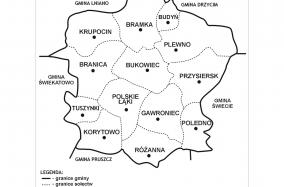 Gmina Bukowiec z podziałem na sołectwa - grafika