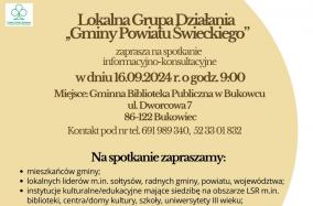 Spotkanie informacyjno-konsultacyjnego Lokalnej Grupy Działania - plakat