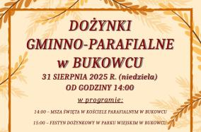 Dożynki gminne i parafialne w Bukowcu - plakat