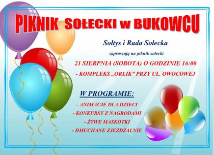 Piknik sołecki w Bukowcu - plakat