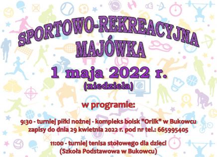 Sportowo-rekreacyjna majówka - plakat