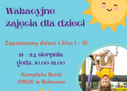 Wakacyjne zajęcia dla dzieci - plakat