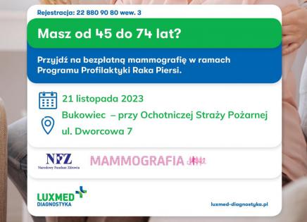 Bezpłatna mammografia -plakat