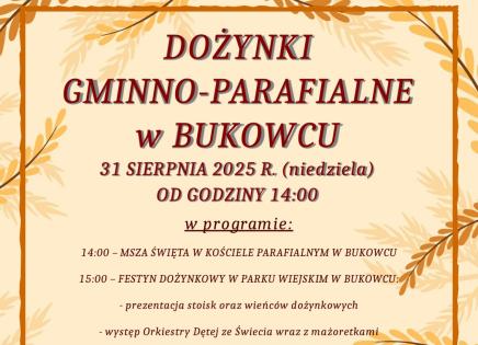 Dożynki gminne i parafialne w Bukowcu - plakat